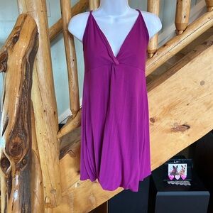 The Limited Magenta V-Neck Mini Bubble Dress / Tunic Top